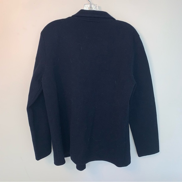 Lauren Ralph Lauren Navy Merino Wool Knit Double-Breasted Cardigan Blazer M - Picture 2 of 7